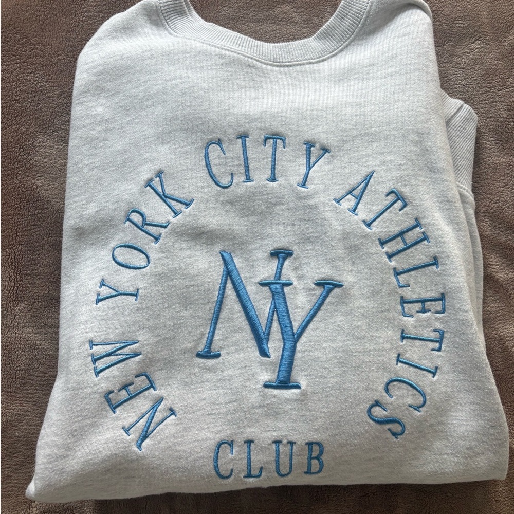 Garage Gray Sweatshirt with Blue Print